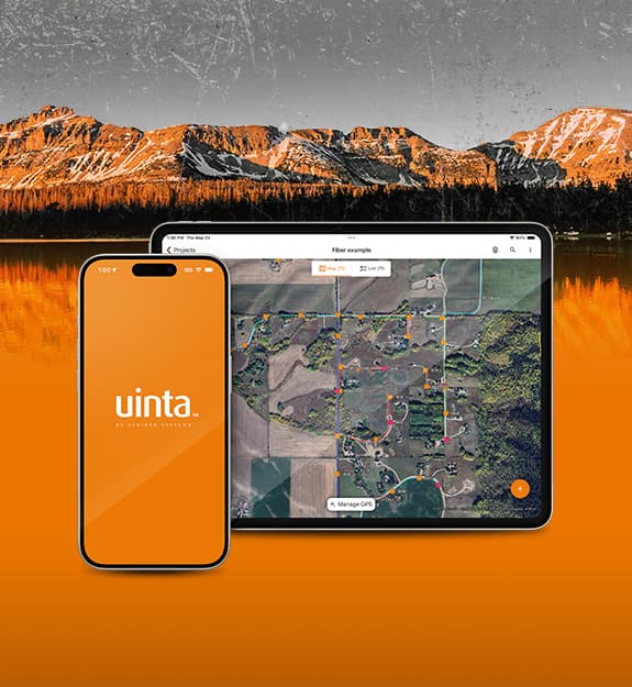 Uinta GIS Mapping Software by Juniper Systems, featuring customizable data collection and mapping for various industries, compatible with Windows™, Android™, and Apple<sup>®</sup> iOS devices.